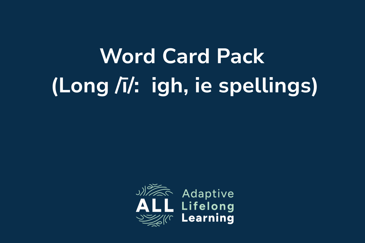 Word Card Pack (Long ī: igh, ie spellings)