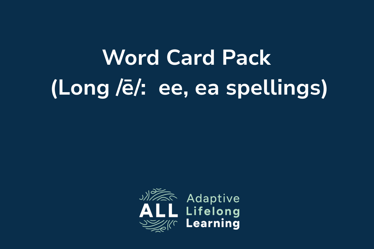 Word Card Pack (Long ē: ee, ea spellings)