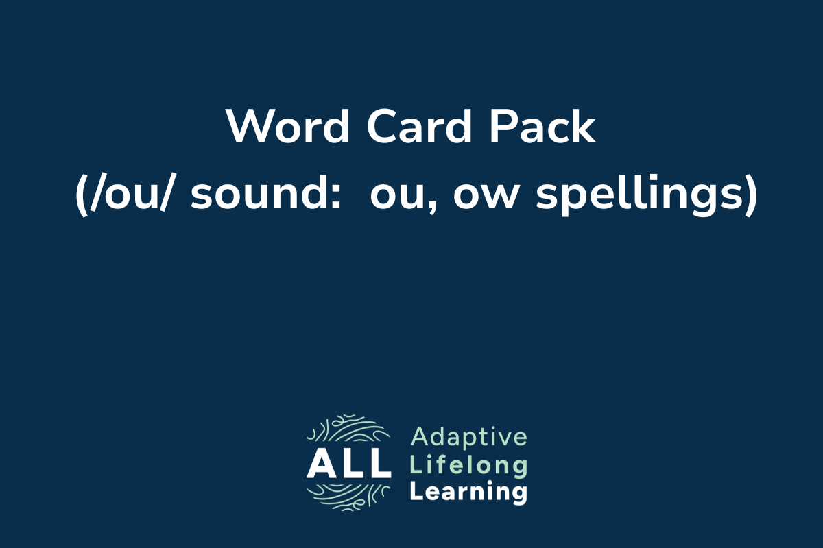 Word Card Pack (/ou/ sound: ou, ow spellings)